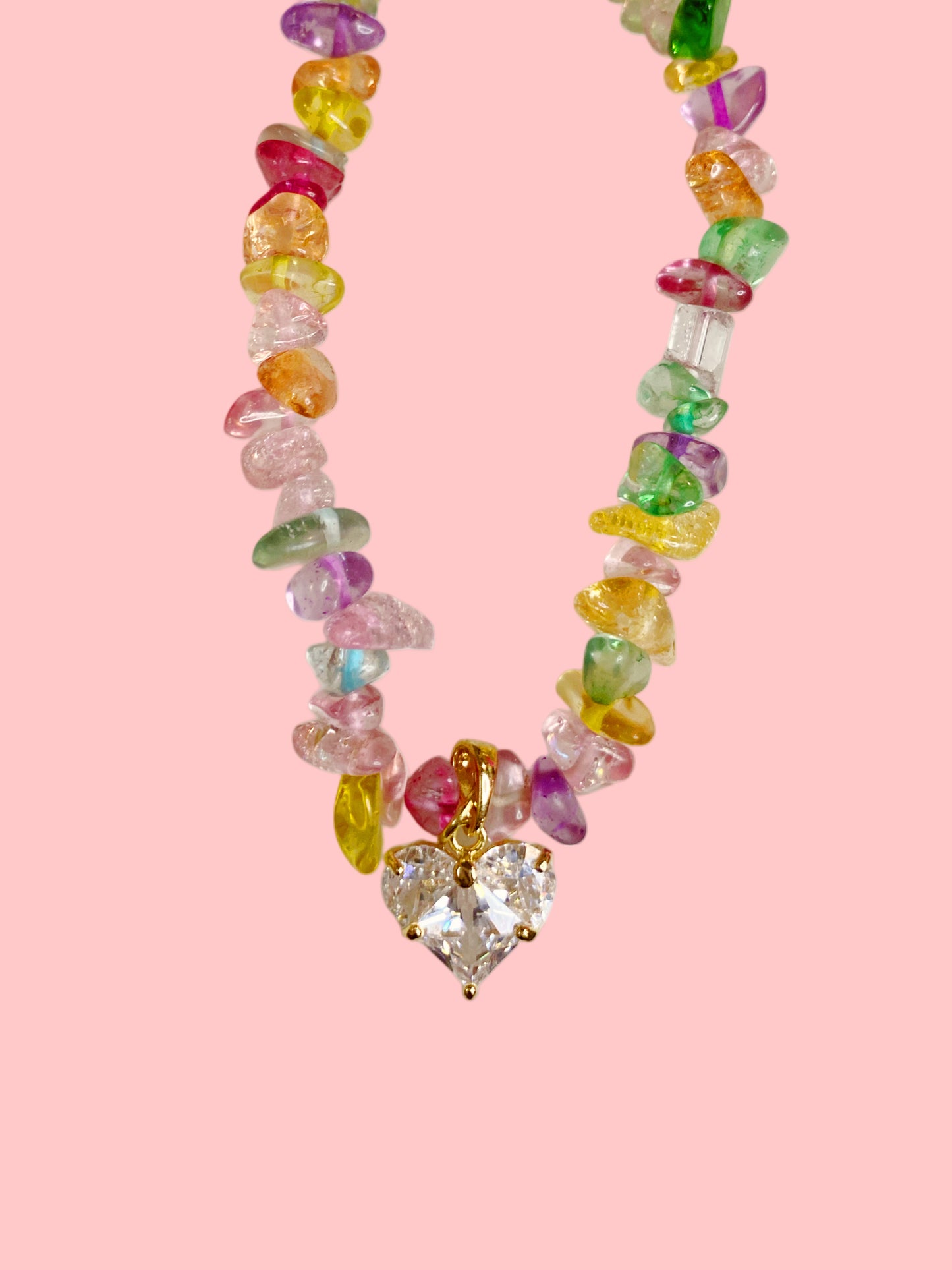 Crystal Rainbow Stone Necklace