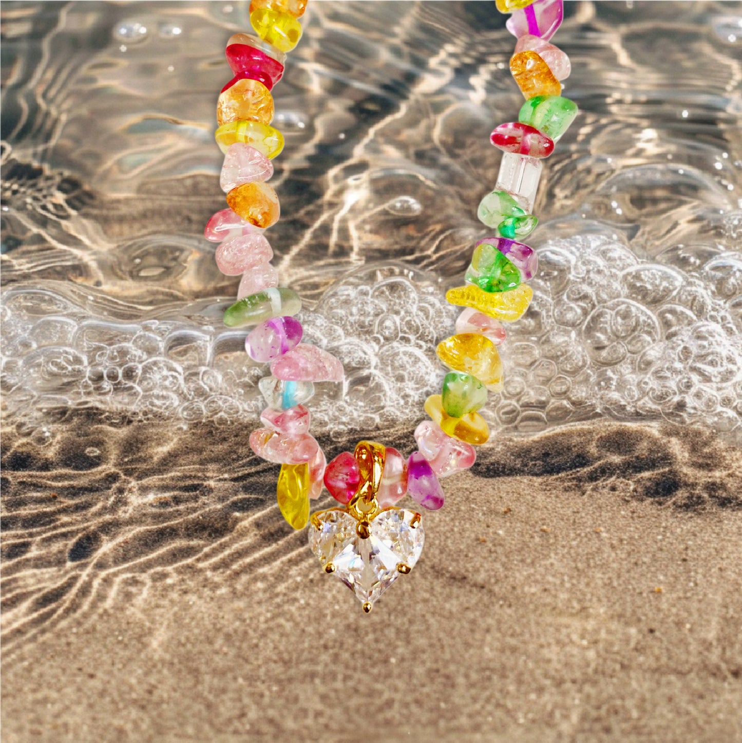 Crystal Rainbow Stone Necklace