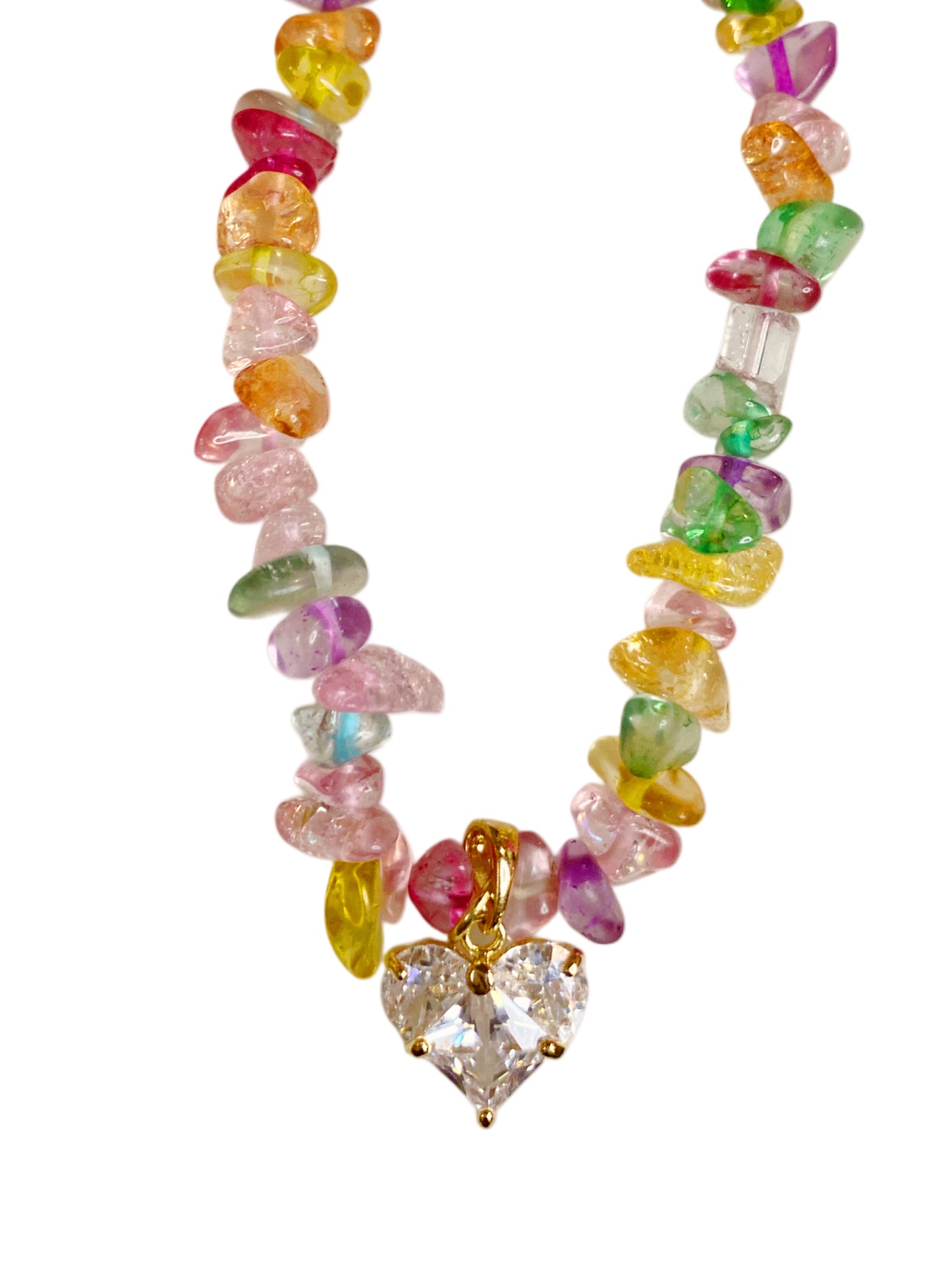 Crystal Rainbow Stone Necklace