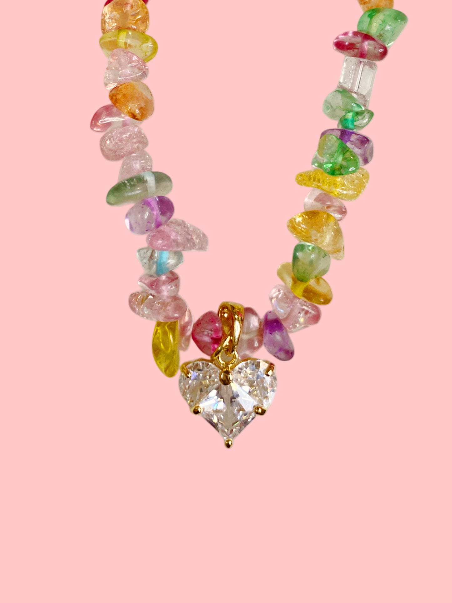 Crystal Rainbow Stone Necklace