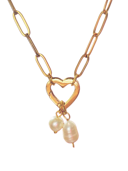 Heart & Pearl Necklace