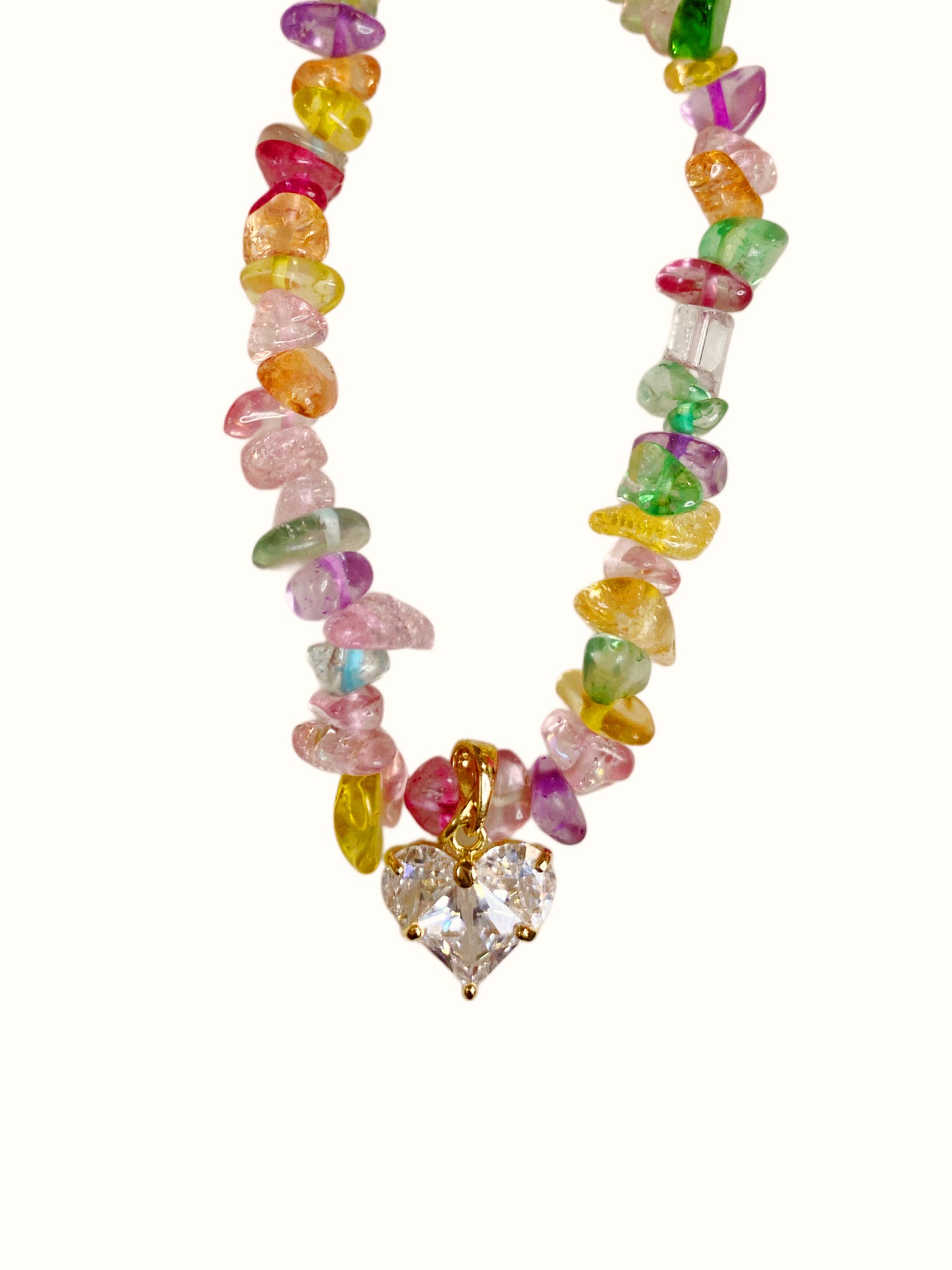 Crystal Rainbow Stone Necklace