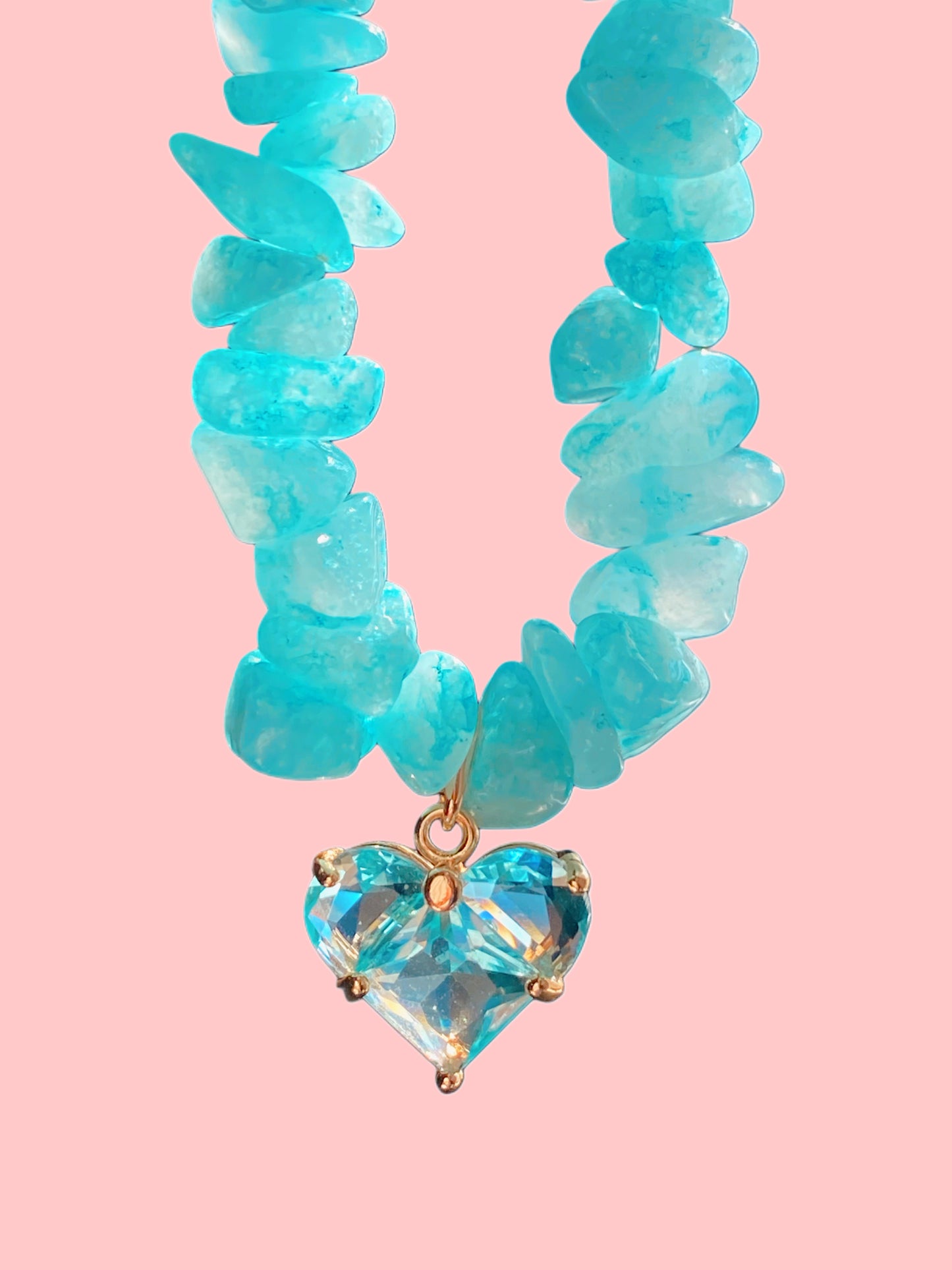 Crystal Blue Stone Necklace