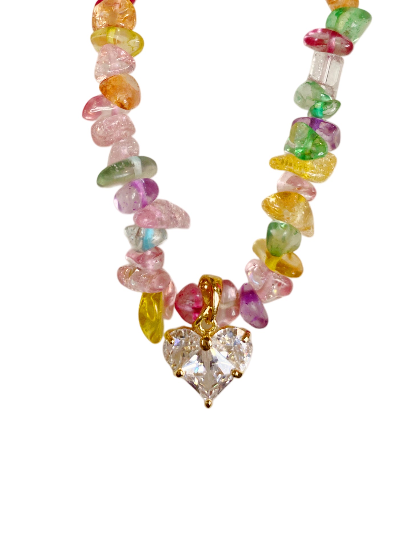 Crystal Rainbow Stone Necklace